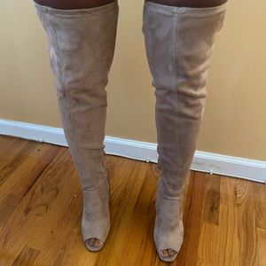 Aldo Over the Knee Open Toe Boots